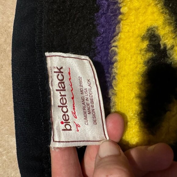 VINTAGE BIEDERLACK MINNIE MOUSE BLANKET pink purple black THROW DISNEY 52” x  68 - Picture 10 of 11